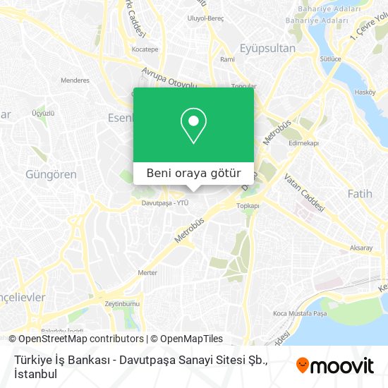 Türkiye İş Bankası - Davutpaşa Sanayi Sitesi Şb. harita