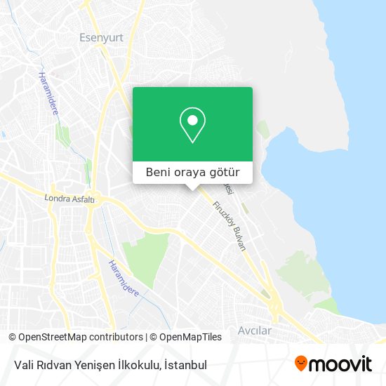 Vali Rıdvan Yenişen İlkokulu harita