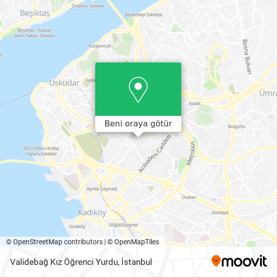 Validebağ Kız Öğrenci Yurdu harita