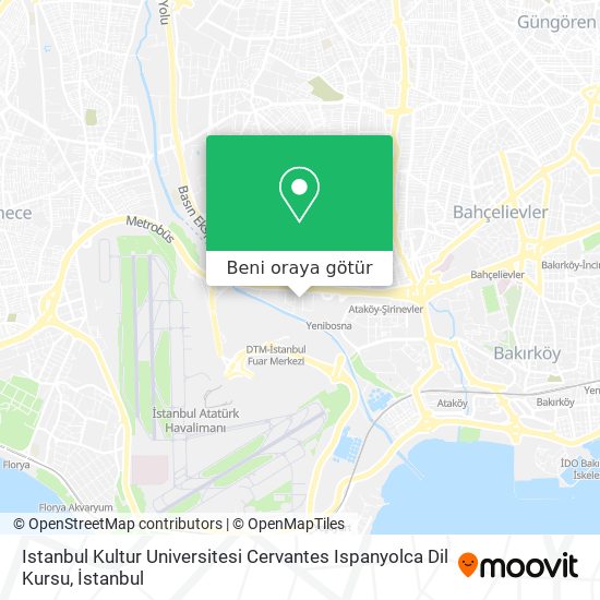 Istanbul Kultur Universitesi Cervantes Ispanyolca Dil Kursu harita