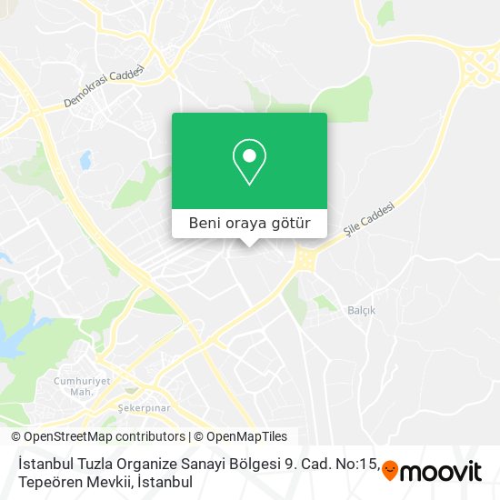 İstanbul Tuzla Organize Sanayi Bölgesi 9. Cad. No:15, Tepeören Mevkii harita