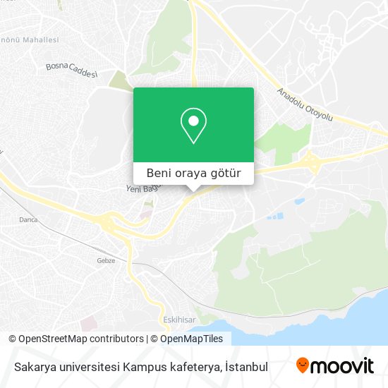 Sakarya universitesi Kampus kafeterya harita