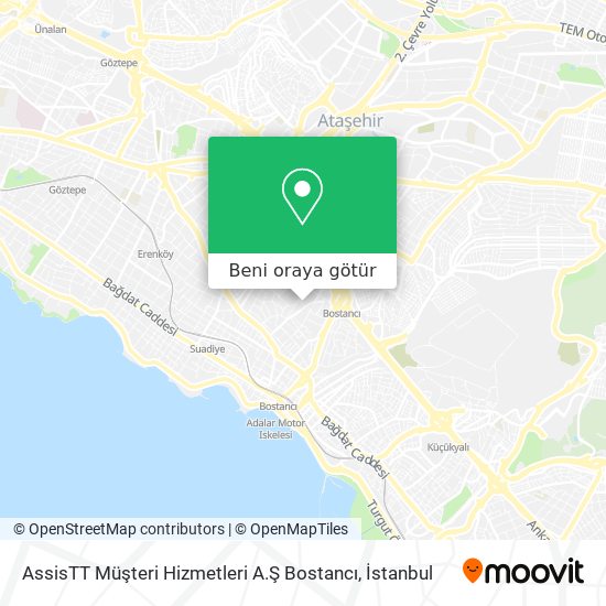 AssisTT Müşteri Hizmetleri A.Ş Bostancı harita