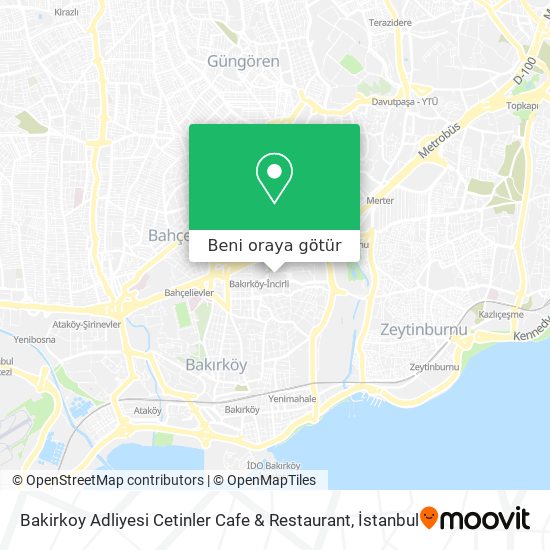 Bakirkoy Adliyesi Cetinler Cafe & Restaurant harita