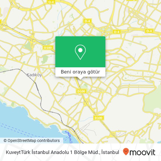 KuveytTürk İstanbul Anadolu 1 Bölge Müd. harita