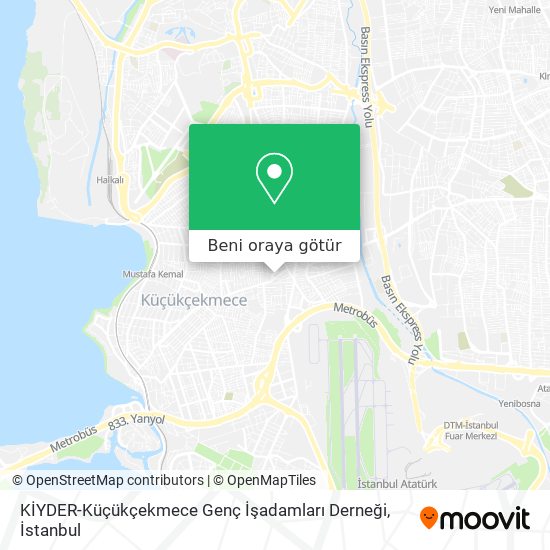 KİYDER-Küçükçekmece Genç İşadamları Derneği harita