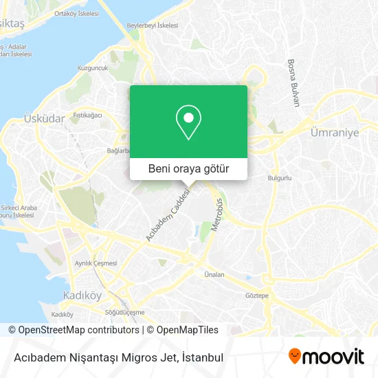 Acıbadem Nişantaşı Migros Jet harita