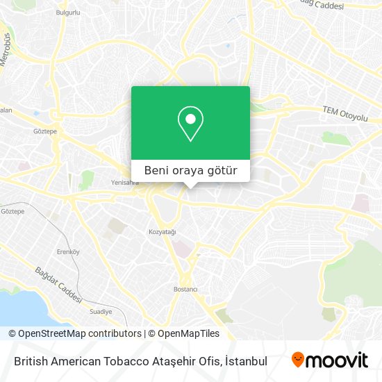 British American Tobacco Ataşehir Ofis harita