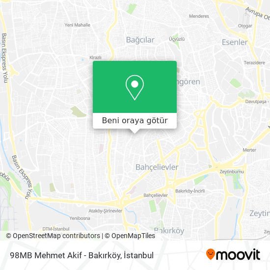 98MB Mehmet Akif - Bakırköy harita