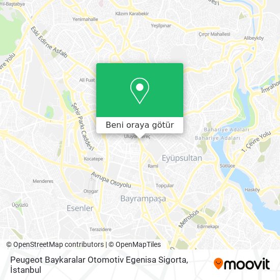 Peugeot Baykaralar Otomotiv Egenisa Sigorta harita