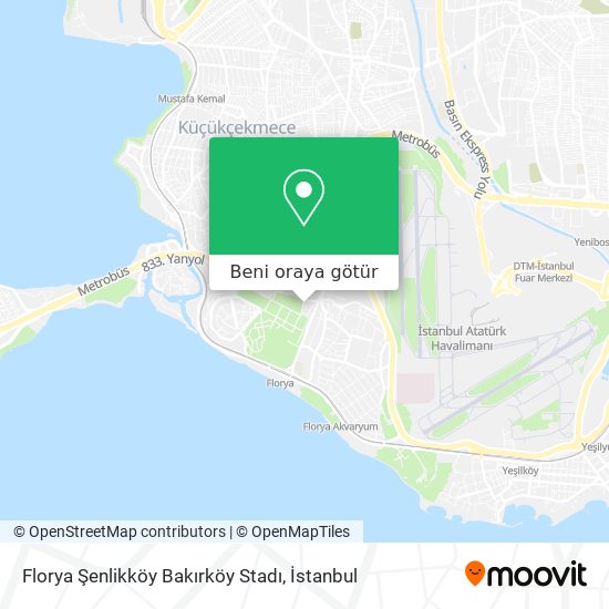 Florya Şenlikköy Bakırköy Stadı harita