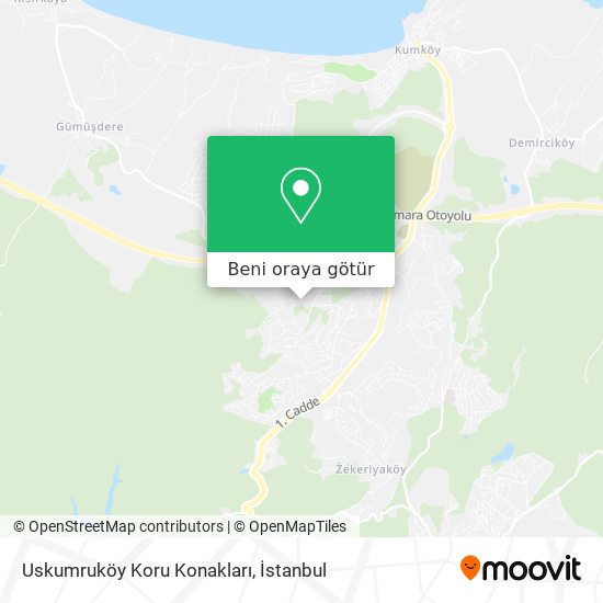 Uskumruköy Koru Konakları harita