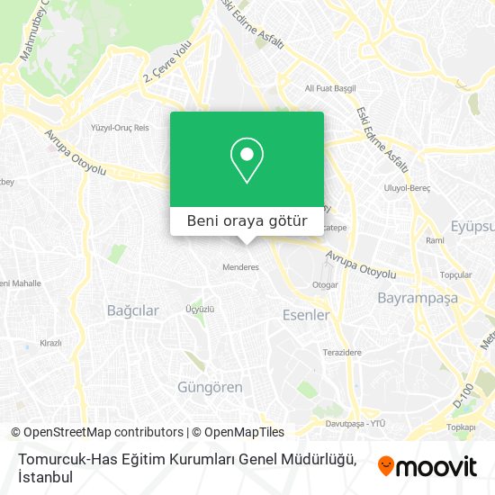 Tomurcuk-Has Eğitim Kurumları Genel Müdürlüğü harita