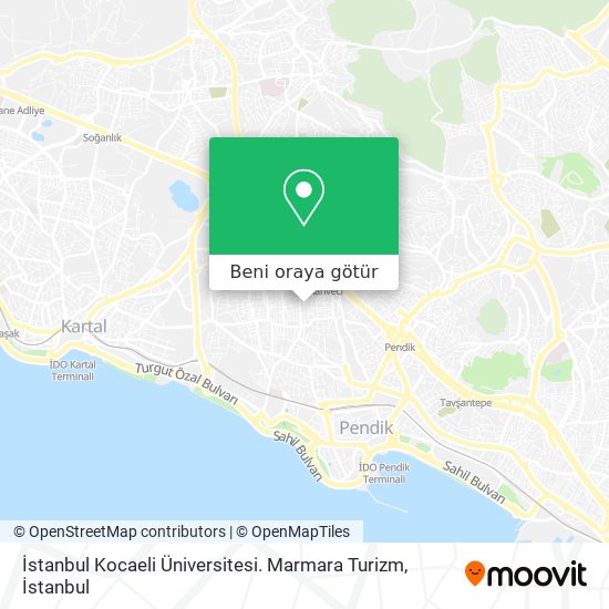 İstanbul Kocaeli Üniversitesi. Marmara Turizm harita