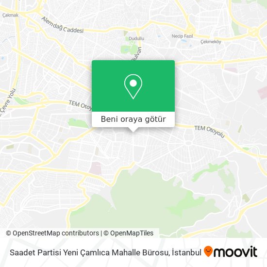 Saadet Partisi Yeni Çamlıca Mahalle Bürosu harita