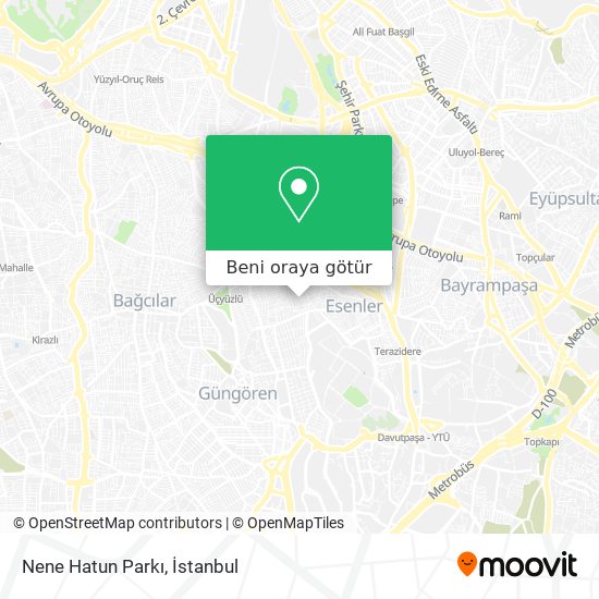 Nene Hatun Parkı harita