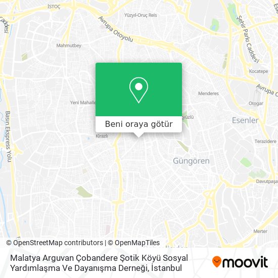 Malatya Arguvan Çobandere Şotik Köyü Sosyal Yardımlaşma Ve Dayanışma Derneği harita