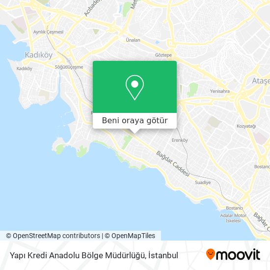Yapı Kredi Anadolu Bölge Müdürlüğü harita