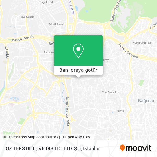 ÖZ TEKSTİL İÇ VE DIŞ TİC. LTD. ŞTİ harita