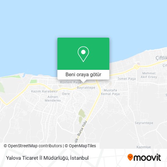Yalova Ticaret İl Müdürlüğü harita