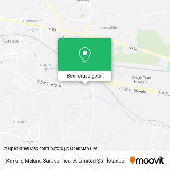 Kmkılıç Makina San. ve Ticaret Limited Şti. harita