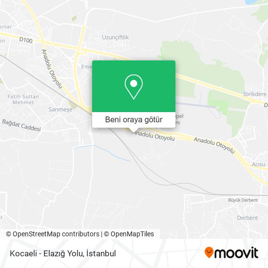 Kocaeli - Elazığ Yolu harita