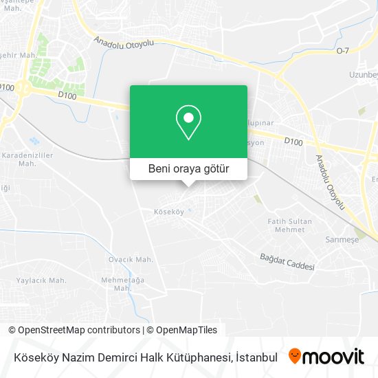 Köseköy Nazim Demirci Halk Kütüphanesi harita
