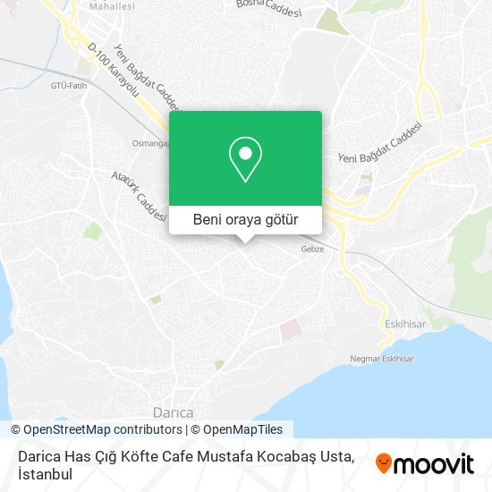 Darica Has Çığ Köfte Cafe Mustafa Kocabaş Usta harita