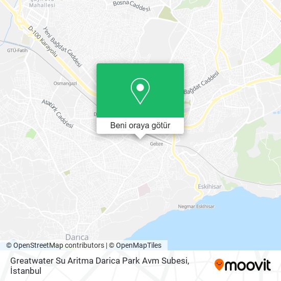 Greatwater Su Aritma Darica Park Avm Subesi harita
