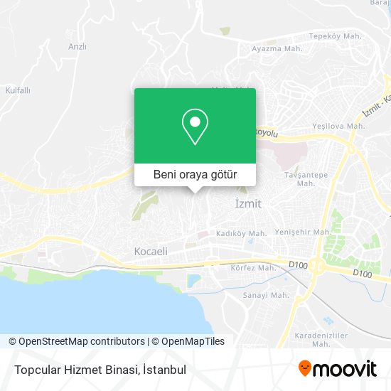 Topcular Hizmet Binasi harita