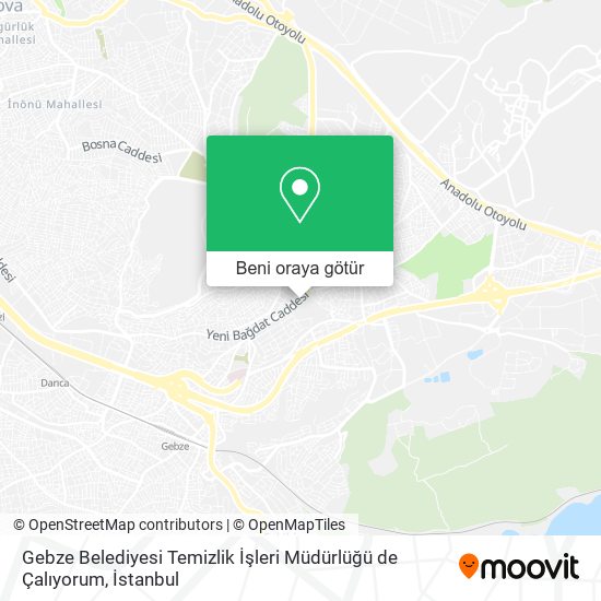 Gebze Belediyesi Temizlik İşleri Müdürlüğü de Çalıyorum harita
