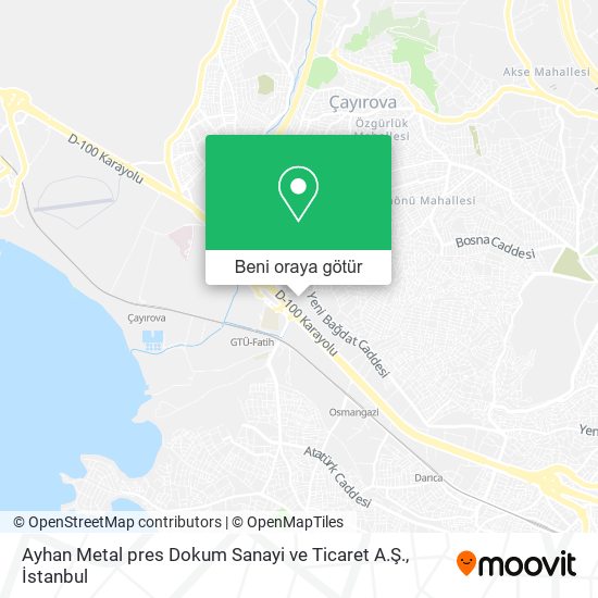 Ayhan Metal pres Dokum Sanayi ve Ticaret A.Ş. harita