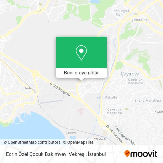 Ecrin Özel Çocuk Bakımvevi Vekreşi harita