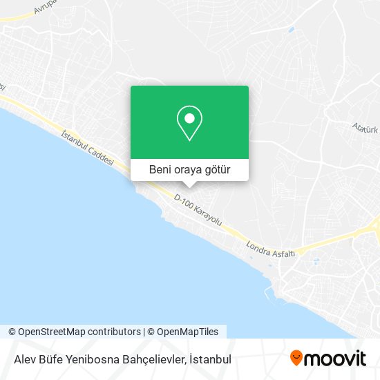 Alev Büfe Yenibosna Bahçelievler harita