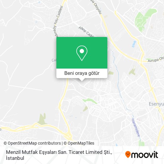 Menzil Mutfak Eşyaları San. Ticaret Limited Şti. harita