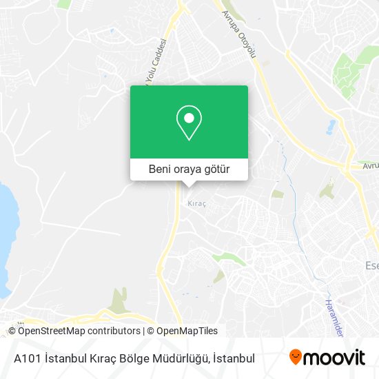A101 İstanbul Kıraç Bölge Müdürlüğü harita