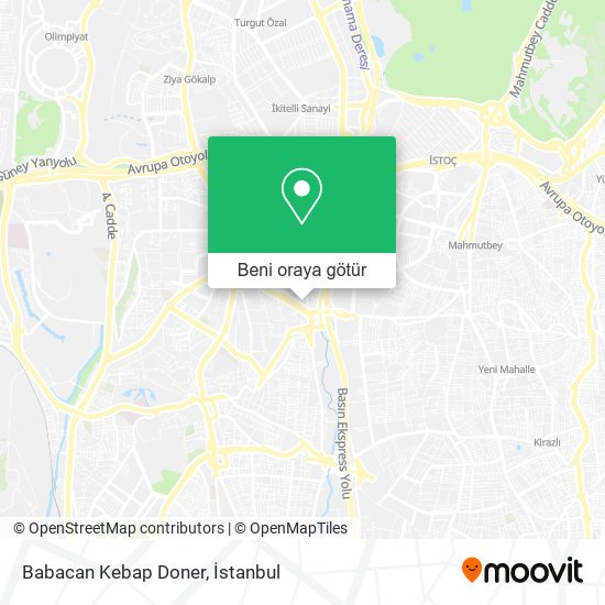 Babacan Kebap Doner harita