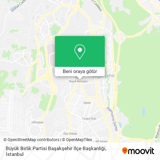 Büyük Birlik Partisi Başakşehir Ilçe Başkanliği harita