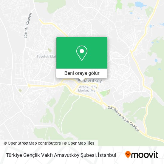 Türkiye Gençlik Vakfı Arnavutköy Şubesi harita