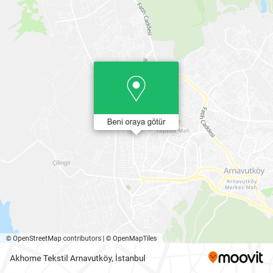 Akhome Tekstil Arnavutköy harita