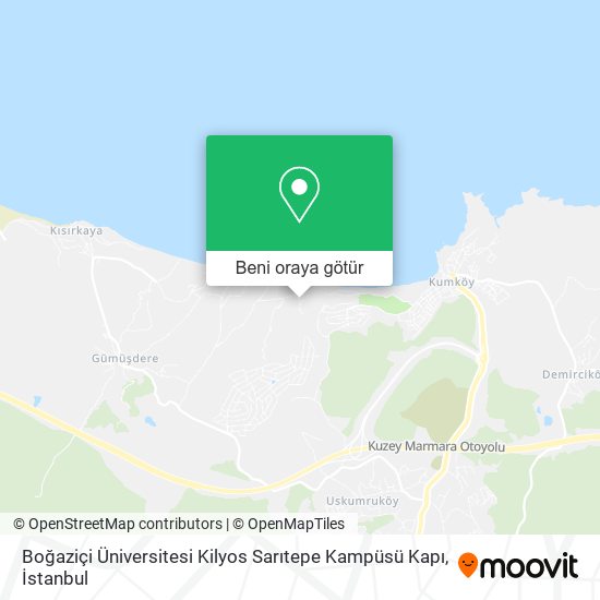 Boğaziçi Üniversitesi Kilyos Sarıtepe Kampüsü Kapı harita