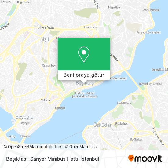 Beşiktaş - Sarıyer Minibüs Hattı harita