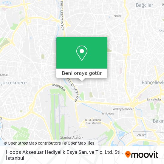 Hoops Aksesuar Hediyelik Esya San. ve Tic. Ltd. Sti. harita