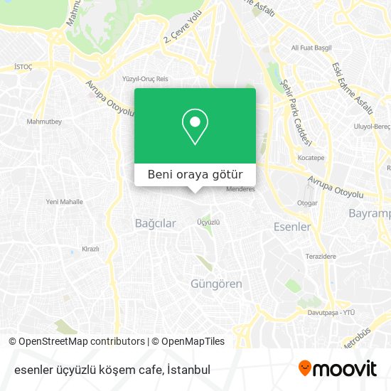 esenler üçyüzlü köşem cafe harita