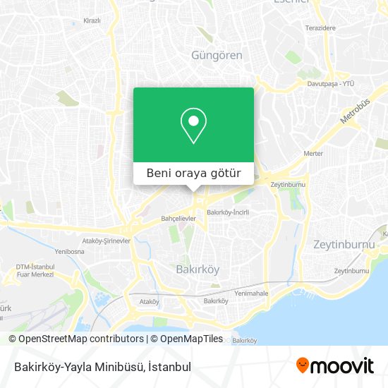 Bakirköy-Yayla Minibüsü harita
