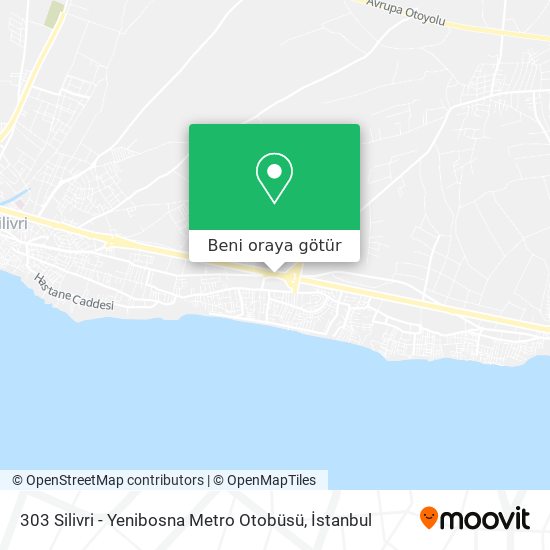 303 Silivri - Yenibosna Metro Otobüsü harita
