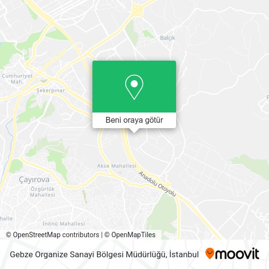Gebze Organize Sanayi Bölgesi Müdürlüğü harita