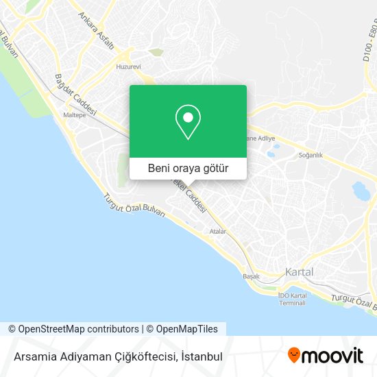 Arsamia Adiyaman Çiğköftecisi harita