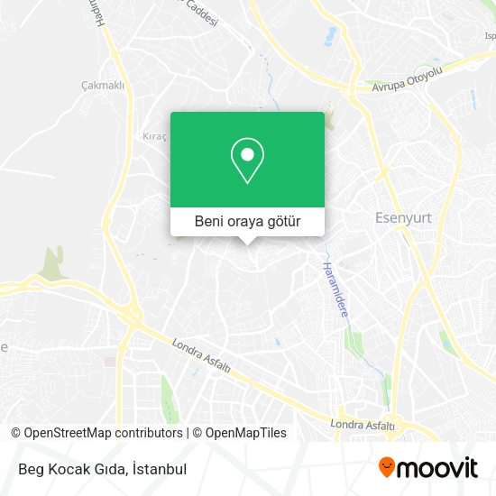 Beg Kocak Gıda harita