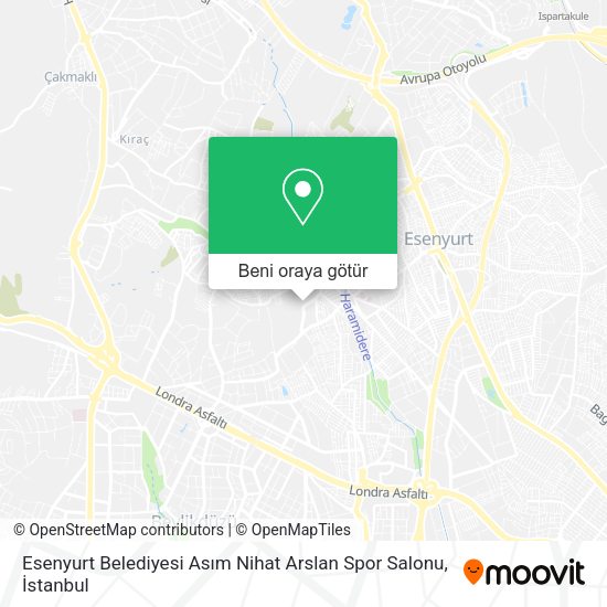Esenyurt Belediyesi Asım Nihat Arslan Spor Salonu harita